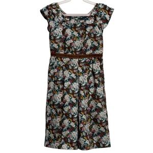 Janie and Jack 4T Floral Print Cap Sleeve Ruffle Neck Pockets Multi Jumpsuit